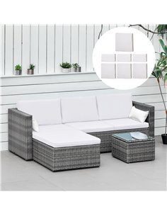 Outsunny Rattan Furniture Cushion Cover Replacement Set, 7 pcs 01-0379 2