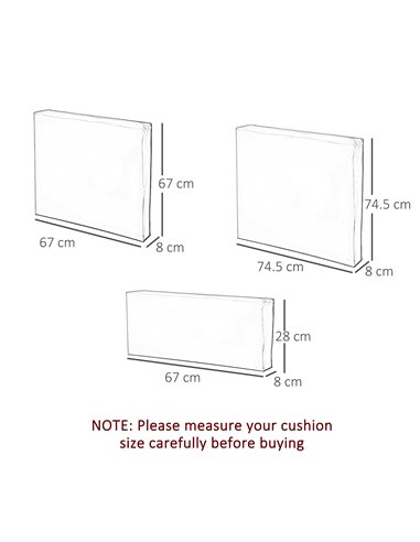 Outsunny Rattan Furniture Cushion Cover Replacement Set, 7 pcs 01-0379