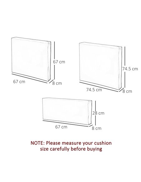 Outsunny Rattan Furniture Cushion Cover Replacement Set, 7 pcs 01-0379 - pic 90796 | FastDaddyshop