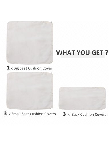 Outsunny Rattan Furniture Cushion Cover Replacement Set, 7 pcs 01-0379