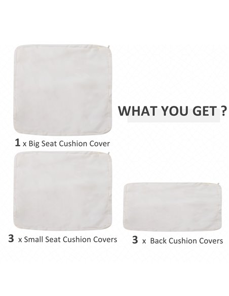 Outsunny Rattan Furniture Cushion Cover Replacement Set, 7 pcs 01-0379 - pic 90797 | FastDaddyshop