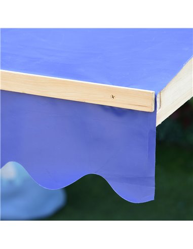Outsunny Kids Wooden Sandpit Children Cabana Square Sandbox Outdoor Backyard Playset Play Station Adjustable Canopy Bench Seat 1