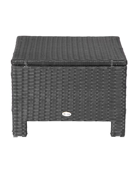 Outsunny Waterproof Rattan Footstool Wicker Ottoman with Padded Seat Cushion Outdoor Patio Furniture for Backyard Garden Poolsid - pic 90820 | FastDaddyshop