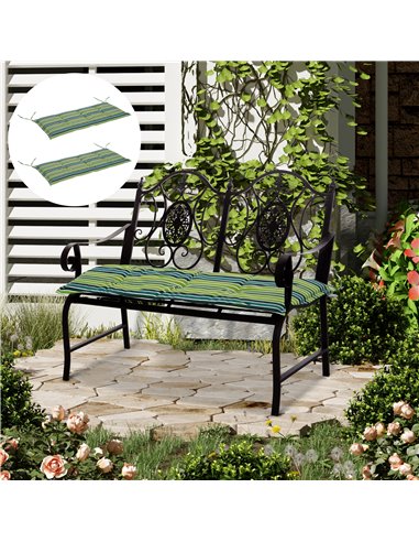 Outsunny Rattan Seating Ensemble: Striped Polyester Cushions for Alfresco Lounging, Set of 2, Verdant Hue 84B-431V70YG