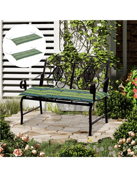 Outsunny Rattan Seating Ensemble: Striped Polyester Cushions for Alfresco Lounging, Set of 2, Verdant Hue 84B-431V70YG - pic 90821 | FastDaddyshop
