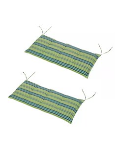 Outsunny Rattan Seating Ensemble: Striped Polyester Cushions for Alfresco Lounging, Set of 2, Verdant Hue 84B-431V70YG