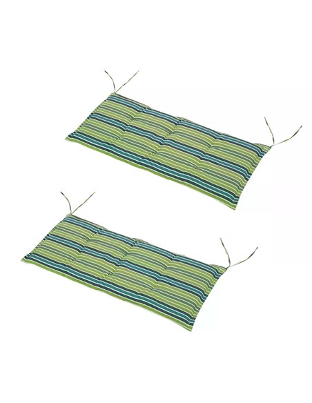 Outsunny Rattan Seating Ensemble: Striped Polyester Cushions for Alfresco Lounging, Set of 2, Verdant Hue 84B-431V70YG - pic 90822 | FastDaddyshop
