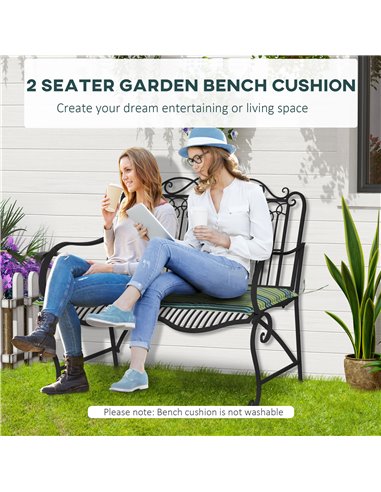 Outsunny Rattan Seating Ensemble: Striped Polyester Cushions for Alfresco Lounging, Set of 2, Verdant Hue 84B-431V70YG