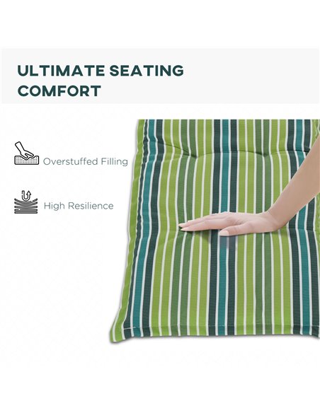 Outsunny Rattan Seating Ensemble: Striped Polyester Cushions for Alfresco Lounging, Set of 2, Verdant Hue 84B-431V70YG - pic 90825 | FastDaddyshop