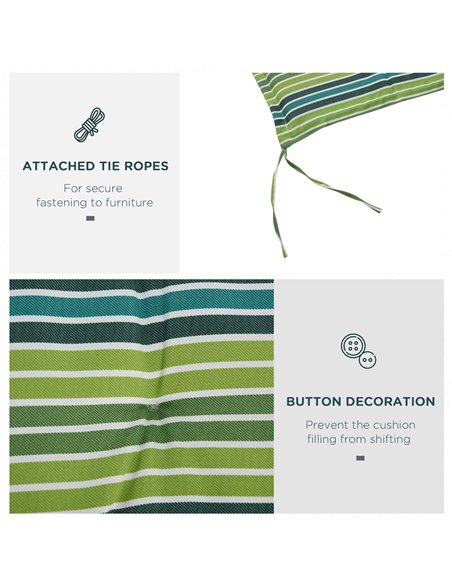 Outsunny Rattan Seating Ensemble: Striped Polyester Cushions for Alfresco Lounging, Set of 2, Verdant Hue 84B-431V70YG - pic 90826 | FastDaddyshop