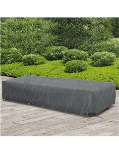 Outsunny Rattan Furniture Shield: Water-Resistant Oxford Cover for Lounge Sets, UV Protection, 200 x 73 x 35cm, Grey 84B-585 2
