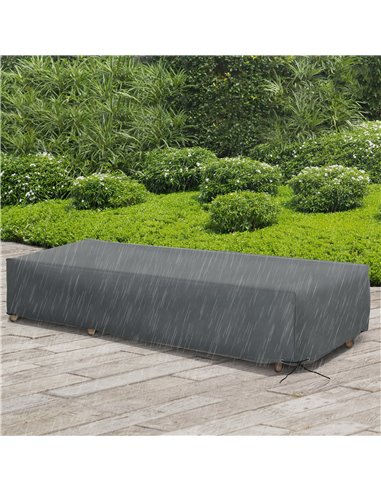 Outsunny Rattan Furniture Shield: Water-Resistant Oxford Cover for Lounge Sets, UV Protection, 200 x 73 x 35cm, Grey 84B-585