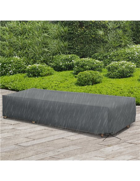 Outsunny Rattan Furniture Shield: Water-Resistant Oxford Cover for Lounge Sets, UV Protection, 200 x 73 x 35cm, Grey 84B-585 - pic 90840 | FastDaddyshop