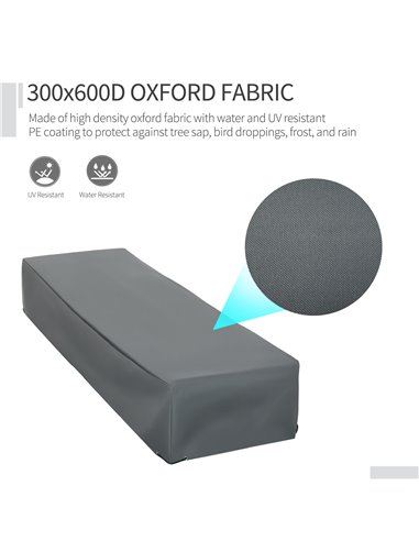 Outsunny Rattan Furniture Shield: Water-Resistant Oxford Cover for Lounge Sets, UV Protection, 200 x 73 x 35cm, Grey 84B-585