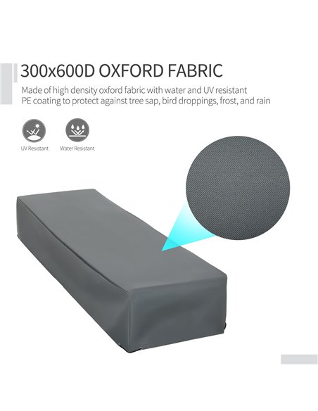 Outsunny Rattan Furniture Shield: Water-Resistant Oxford Cover for Lounge Sets, UV Protection, 200 x 73 x 35cm, Grey 84B-585 - pic 90843 | FastDaddyshop
