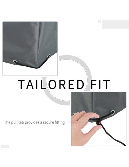 Outsunny Rattan Furniture Shield: Water-Resistant Oxford Cover for Lounge Sets, UV Protection, 200 x 73 x 35cm, Grey 84B-585 - pic 90844 | FastDaddyshop