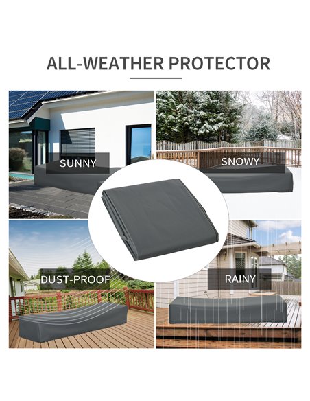 Outsunny Rattan Furniture Shield: Water-Resistant Oxford Cover for Lounge Sets, UV Protection, 200 x 73 x 35cm, Grey 84B-585 - pic 90845 | FastDaddyshop