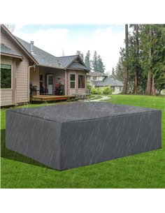 Outsunny Oxford Patio Corner Set Cover Outdoor Garden Rattan Furniture Protection Cover Protector Waterproof Anti-UV Grey 225L x 2