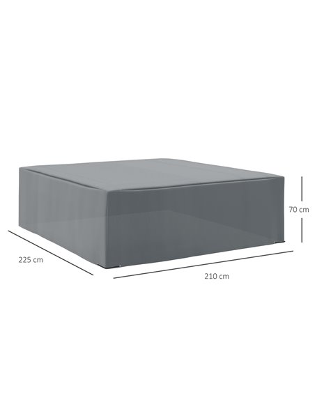 Outsunny Oxford Patio Corner Set Cover Outdoor Garden Rattan Furniture Protection Cover Protector Waterproof Anti-UV Grey 225L x - pic 90859 | FastDaddyshop