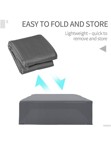 Outsunny Oxford Patio Corner Set Cover Outdoor Garden Rattan Furniture Protection Cover Protector Waterproof Anti-UV Grey 225L x