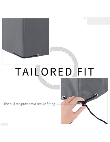 Outsunny Oxford Patio Corner Set Cover Outdoor Garden Rattan Furniture Protection Cover Protector Waterproof Anti-UV Grey 225L x