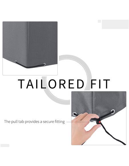 Outsunny Oxford Patio Corner Set Cover Outdoor Garden Rattan Furniture Protection Cover Protector Waterproof Anti-UV Grey 225L x - pic 90861 | FastDaddyshop