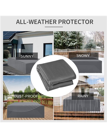 Outsunny Oxford Patio Corner Set Cover Outdoor Garden Rattan Furniture Protection Cover Protector Waterproof Anti-UV Grey 225L x - pic 90862 | FastDaddyshop