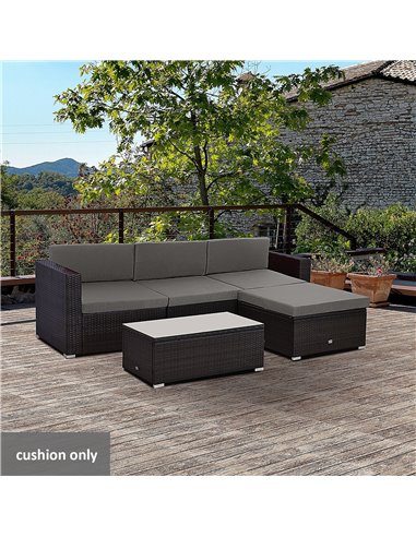 Outsunny Replacement Cushion Pads for Rattan Furniture, 7 Piece Set for Patio Conversation Sets, Lightweight, Grey 84B-864V70GY