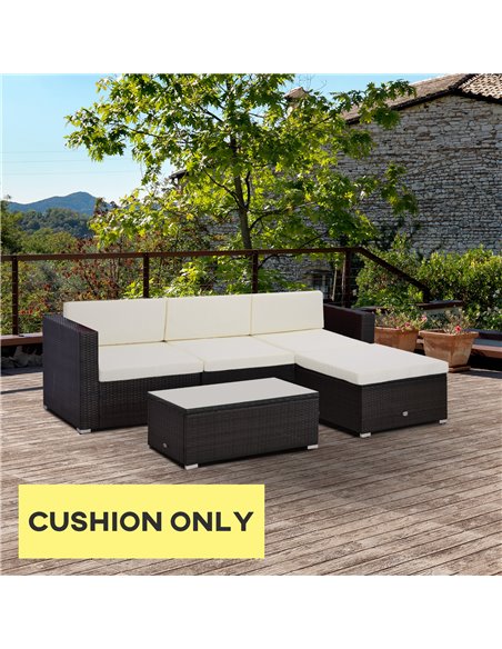 Outsunny Outdoor Cushion Pad Set for Rattan Furniture, 7 Piece Garden Furniture Cushions, Patio Conversation Set Cushions, Light - pic 90885 | FastDaddyshop