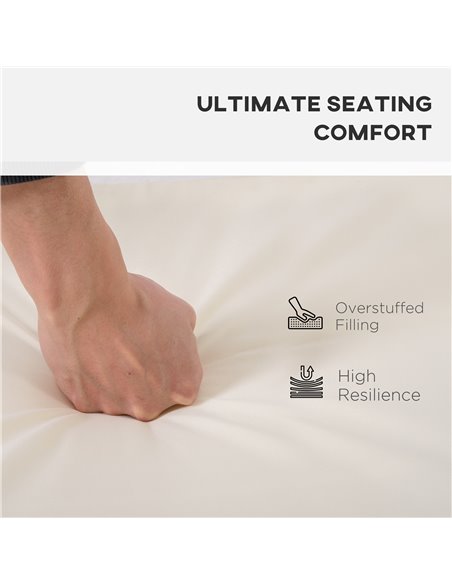 Outsunny Outdoor Cushion Pad Set for Rattan Furniture, 7 Piece Garden Furniture Cushions, Patio Conversation Set Cushions, Light - pic 90888 | FastDaddyshop