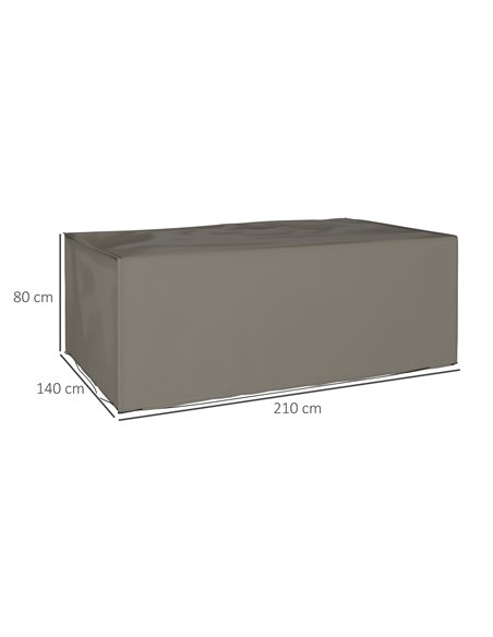 Outsunny 600D Oxford Patio Set Cover Outdoor Garden Rattan Furniture Protection Cover Protector Waterproof Anti-UV Grey 210L x 1 - pic 90940 | FastDaddyshop
