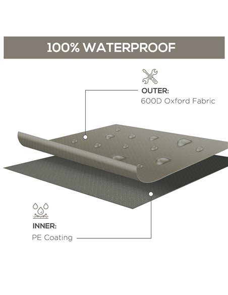 Outsunny 600D Oxford Patio Set Cover Outdoor Garden Rattan Furniture Protection Cover Protector Waterproof Anti-UV Grey 210L x 1 - pic 90941 | FastDaddyshop