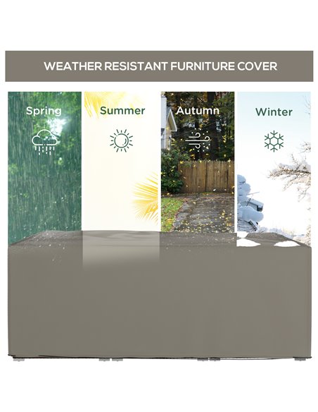 Outsunny 600D Oxford Patio Set Cover Outdoor Garden Rattan Furniture Protection Cover Protector Waterproof Anti-UV Grey 210L x 1 - pic 90943 | FastDaddyshop