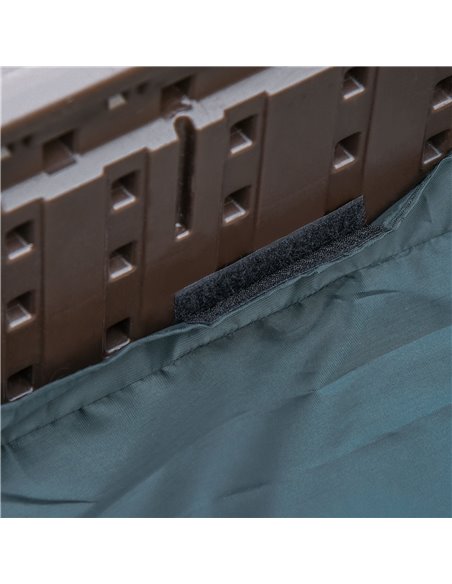 Outsunny Kids Outdoor Sandbox w/ Waterproof Oxford Canopy Bottom Fabric Liner Children Playset for 3-12 years old Backyard Brown - pic 9095 | FastDaddyshop