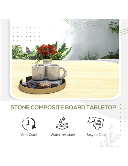 Outsunny 5 Pieces PE Rattan Dining Sets with Cushions, Space-saving Design Rattan Cube Garden Furniture with Stone Composite Boa - pic 90952 | FastDaddyshop