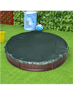 Outsunny Kids Outdoor Round Sandbox with Waterproof Oxford Canopy 2