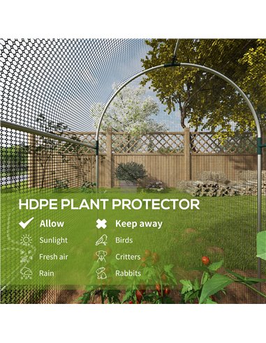 Outsunny Galvanised Steel Fruit Cage, Plant Protection Tent with Zipped Door, 1.2 x 2.4 x 1.9m, Black 84H-025V01BK