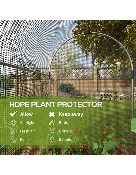 Outsunny Galvanised Steel Fruit Cage, Plant Protection Tent with Zipped Door, 1.2 x 2.4 x 1.9m, Black 84H-025V01BK - pic 90986 | FastDaddyshop