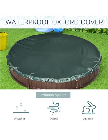 Outsunny Kids Outdoor Round Sandbox w/ Waterproof Oxford Canopy Bottom Fabric Liner Children Playset for 3-12 years old Backyard
