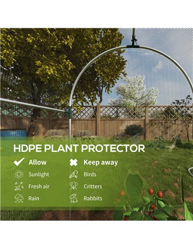 Outsunny Galvanised Steel Fruit Cage, Plant Protection Tent with Zipped Door, 1.2 x 1.2 x 1.9m, Black 84H-025V00BK