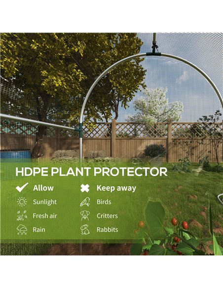 Outsunny Galvanised Steel Fruit Cage, Plant Protection Tent with Zipped Door, 1.2 x 1.2 x 1.9m, Black 84H-025V00BK - pic 90995 | FastDaddyshop