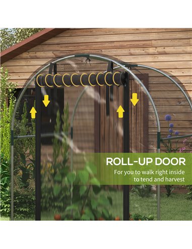 Outsunny Galvanised Steel Fruit Cage, Plant Protection Tent with Zipped Door, 1.2 x 1.2 x 1.9m, Black 84H-025V00BK