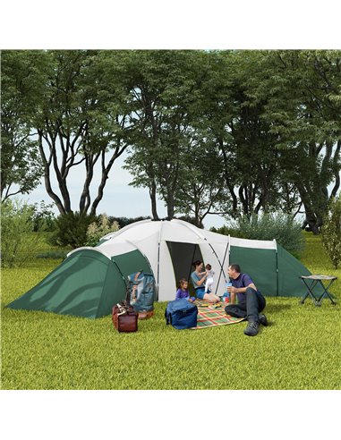 Outsunny 6-9 Man Tent with Bedrooms and Living Room, Accessories Included A20-351V00GN