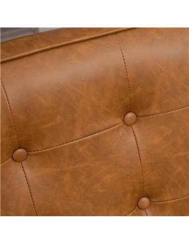 Retro-Style Accent Chair, HOMCOM Armchair with Faux Leather Seat - Brown 833-664V72BN