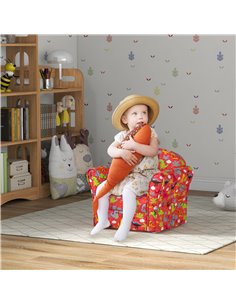AIYAPLAY Kids Armchair with Dinosaur Design, Wooden Frame, for Bedroom, Playroom, Kids Room, Red 310-074V70RD 2