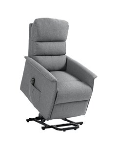 HOMCOM Electric Power Lift Recliner Chair with Spring Pack Seat, Fabric Recliner Armchair for Elderly w/ Footrest, Pockets 713-0