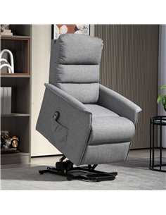 HOMCOM Electric Power Lift Recliner Chair with Spring Pack Seat, Fabric Recliner Armchair for Elderly w/ Footrest, Pockets 713-0 2