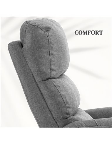 HOMCOM Electric Power Lift Recliner Chair with Spring Pack Seat, Fabric Recliner Armchair for Elderly w/ Footrest, Pockets 713-0