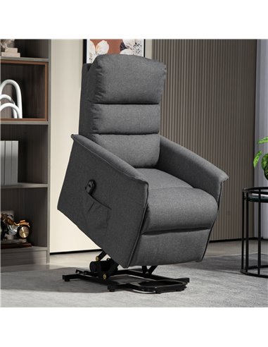 HOMCOM Electric Power Lift Recliner Chair with Spring Pack Seat, Fabric Recliner Armchair for Elderly with Footrest, Pockets 713