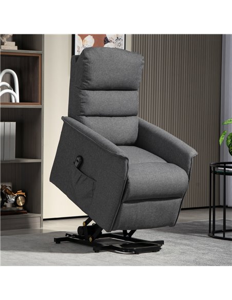 HOMCOM Electric Power Lift Recliner Chair with Spring Pack Seat, Fabric Recliner Armchair for Elderly with Footrest, Pockets 713 - pic 91155 | FastDaddyshop